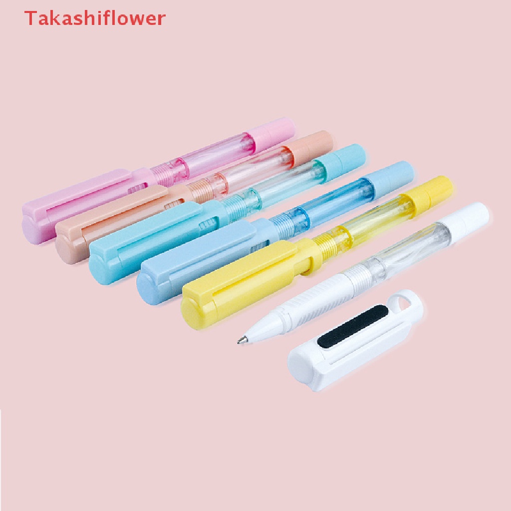 (Takashiflower) Bút Bi Nhiều Màu Sắc Khử Trùng Bằng Nhựa Dùng Khi Đi Du Lịch