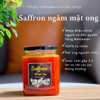 Saffron ngâm mật ong hũ 1gram - 200ml mật ong - Saffron Tây Á Bahraman Super Negin - nhuỵ hoa nghệ tây