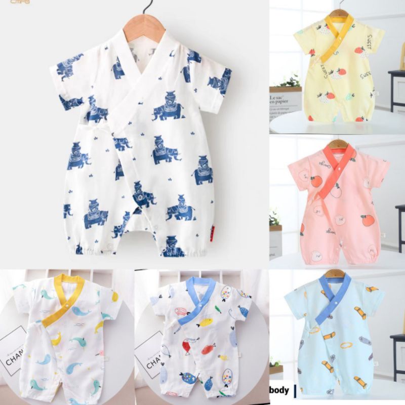 Bộ body cộc tay body đùi yukata cho bé trai bé gái sơ sinh bodysuit liền