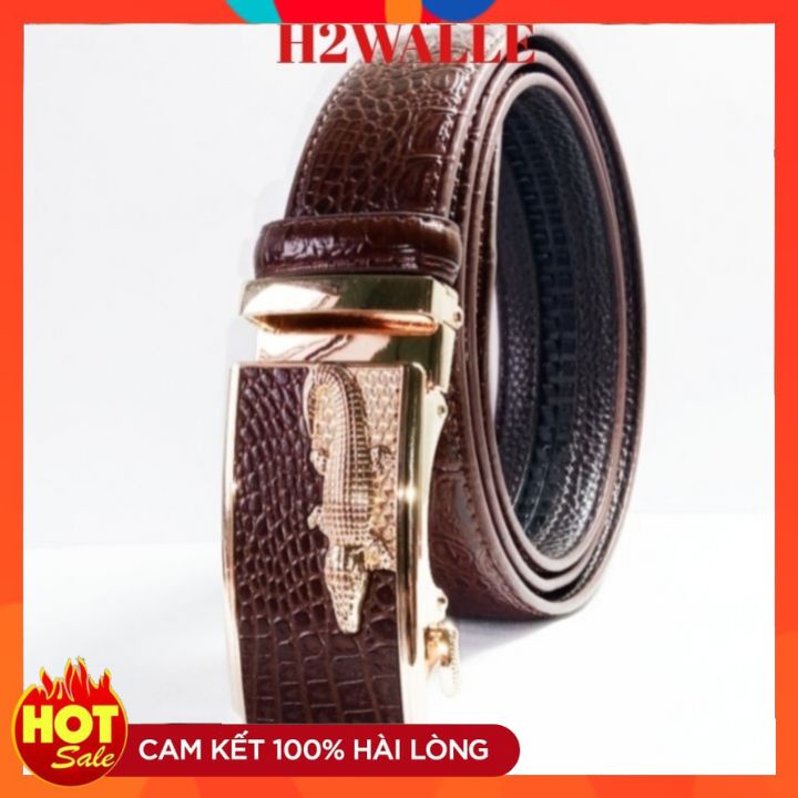 Thắt lưng nam dập vân cá sấu bảo hành 12 tháng mặt khóa tự động sang trọng đẳng cấp mẫu mã đa dạng
