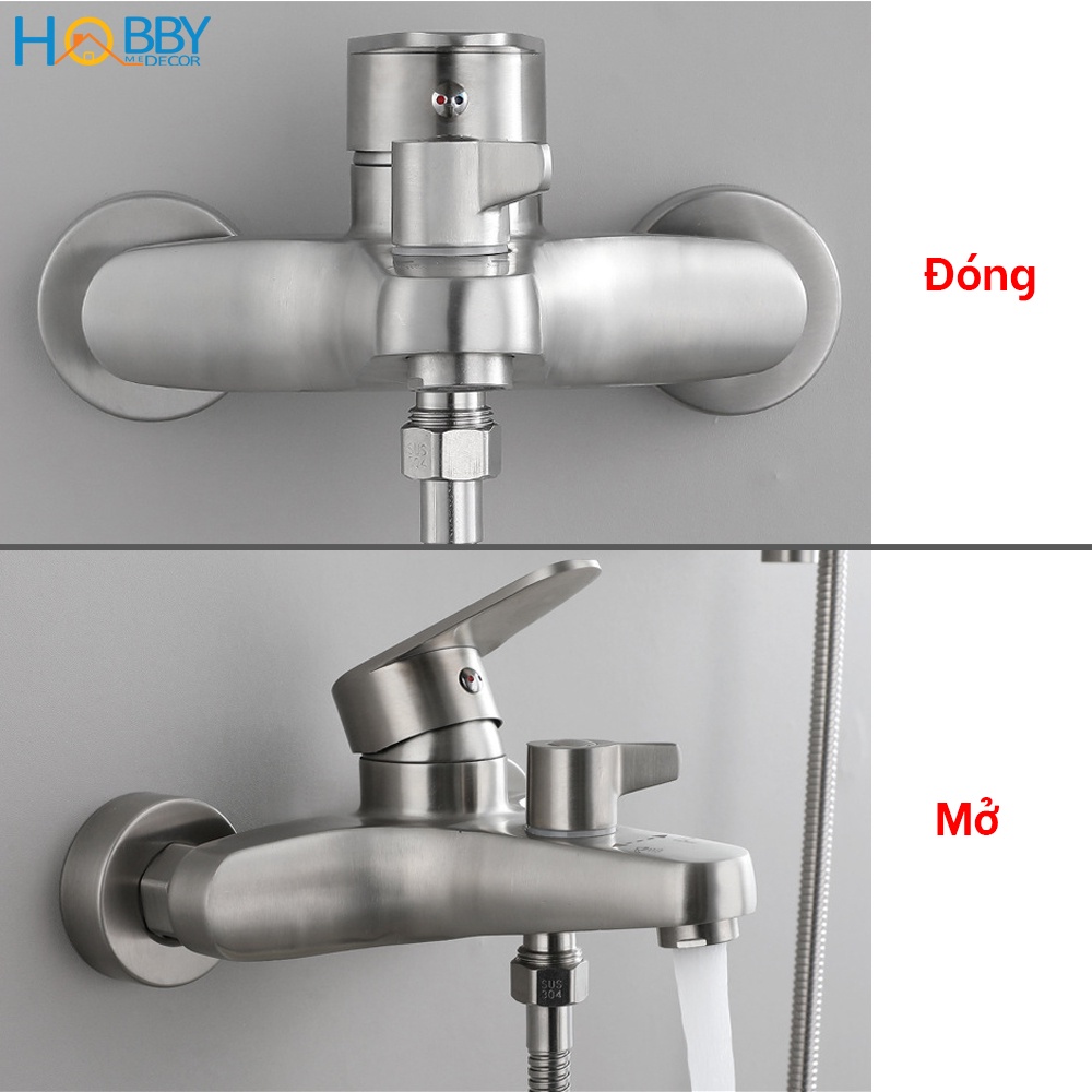 Vòi củ sen gật gù nóng lạnh van đóng mở tiện dụng HOBBY Home Decor CSNL2 inox 304 không rỉ sét