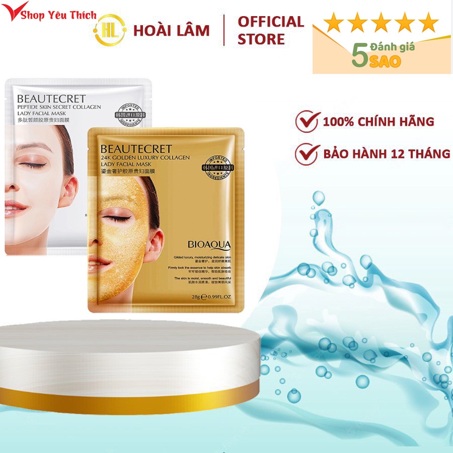 Sale Mặt Nạ Thủy Tinh Trong Suốt Bioaqua Pinkmia, Thạch Collagen Beautecret Phục Hồi Và Làm Mờ Vết Nhăn Hiệu Quả Cao Cấp