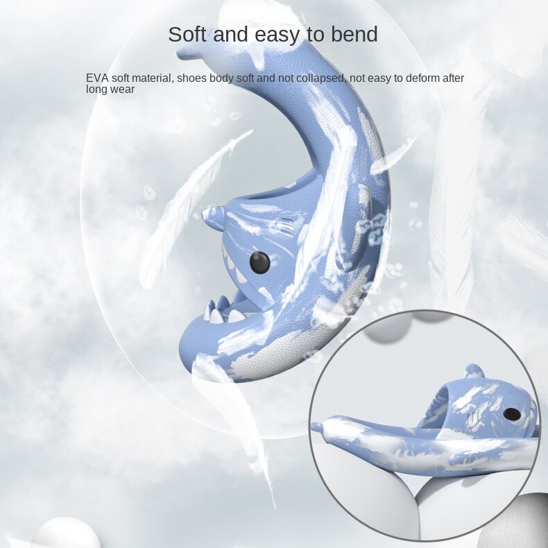Dép Sandal Đế Dày Chống Trượt Hình Cá Mập Phong Cách Trung Hoa Dành Cho Trẻ Em