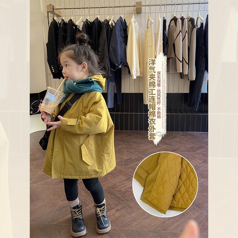 Áo Khoác Gió Có Mũ Trùm Dáng Rộng Bằng Vải Cotton Mẫu Mới Dành Cho Bé Gái