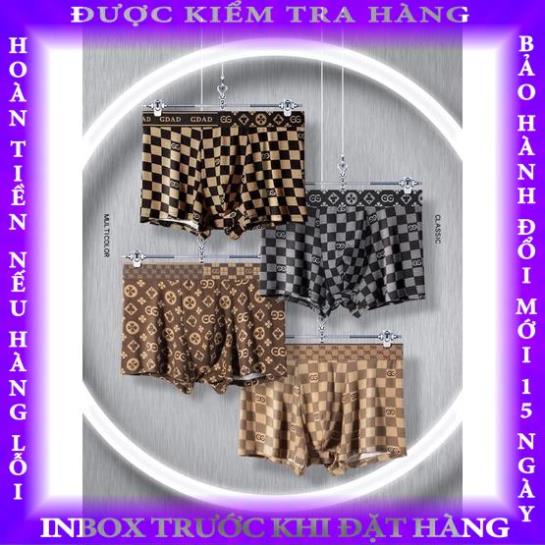 COMBO 4 Quần sịp đùi nam Guc_ci thun mát cao cấp FULL hộp đựng tặng quà bạn nam hanthanh