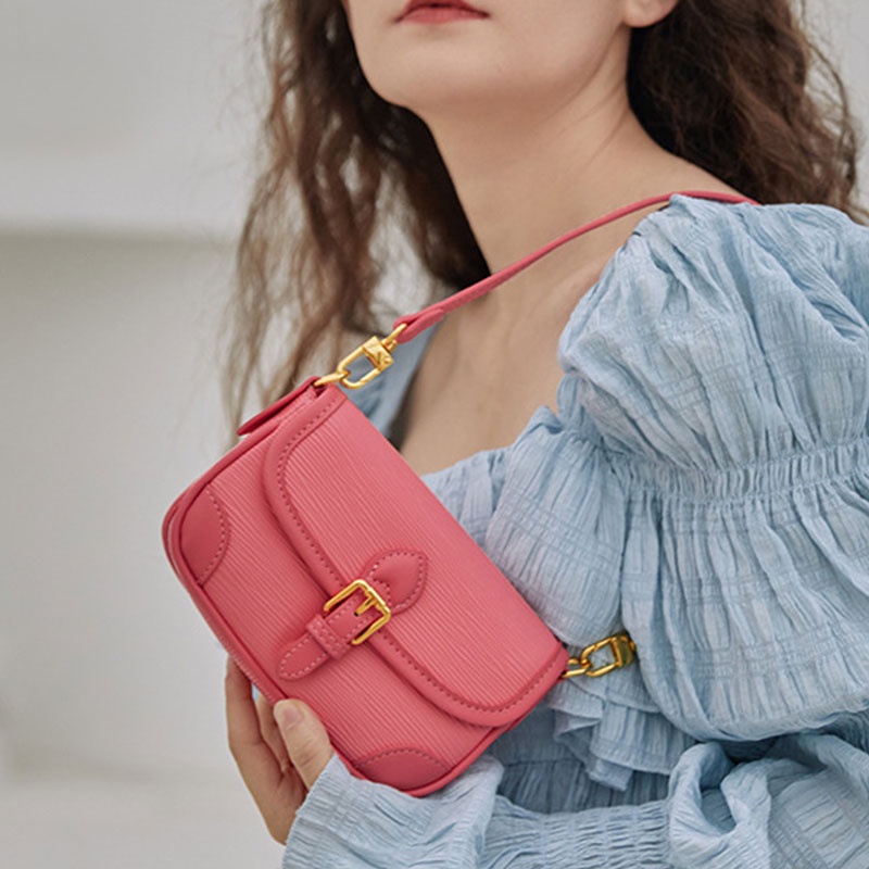 Mischa Túi Đeo Chéo Vai mini Bằng Da PU Màu Trơn Phong Cách Phương Tây