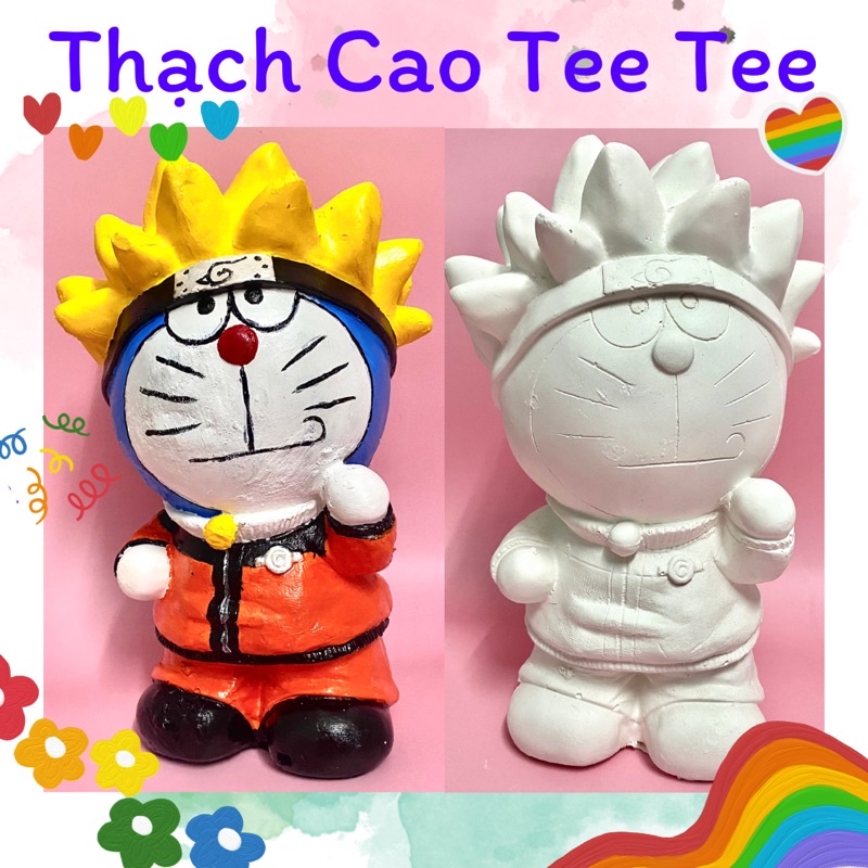 Tượng thạch cao tô màu Naruto - Doraemon size XXL cao cấp ( kèm 8 màu và cọ )