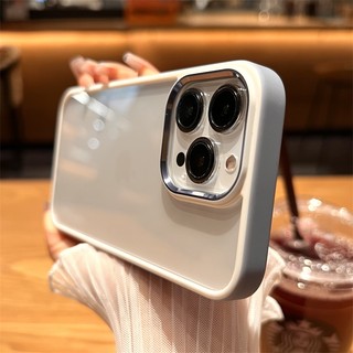 Ốp Điện Thoại Silicone Trong Suốt Viền Kim Loại Chống Sốc Cho iPhone 14 13 12 11ProMAX 14PLUS