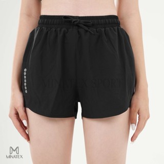 Quần short đùi boxer tập gym yoga thể dục thể thao 2 lớp Đ1/S1 hiệu MINATEX - mịn thoáng mềm lót ôm chân có túi lớp lót