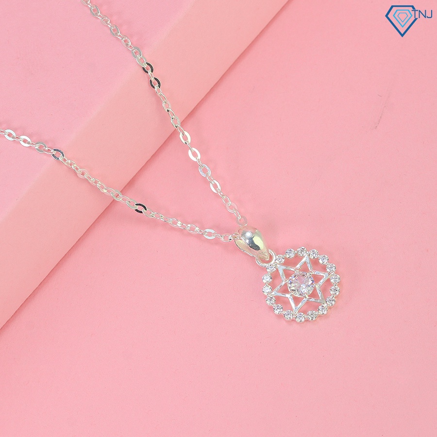 Dây chuyền bạc nữ mặt ngôi sao gắn đá đẹp, lấp lánh DCN0638 - Trang Sức TNJ