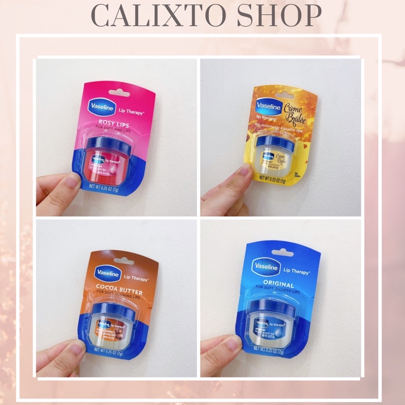 Son dưỡng môi Vaseline cấp ẩm mềm mịn môi hương ca cao - original - vani - rosy lips 7g