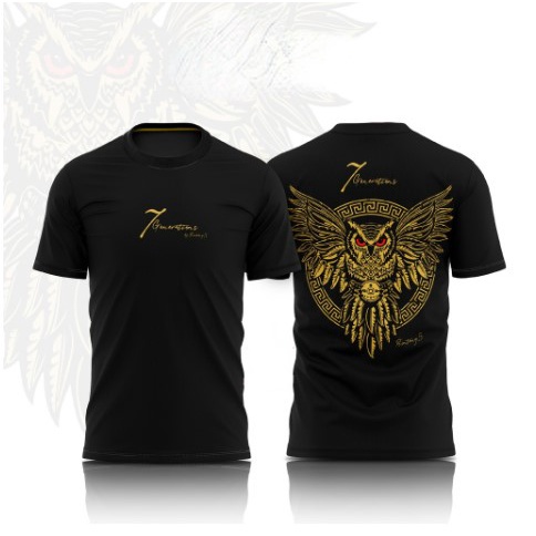 (Hàng Sẵn Sàng) Áo Thun BAJU T-SHIRT BINTANG5 Con Cú Độc Quyền | Khăn Quàng Cổ Vải Lụa Vi Sợi Họa Tiết Dập Nổi