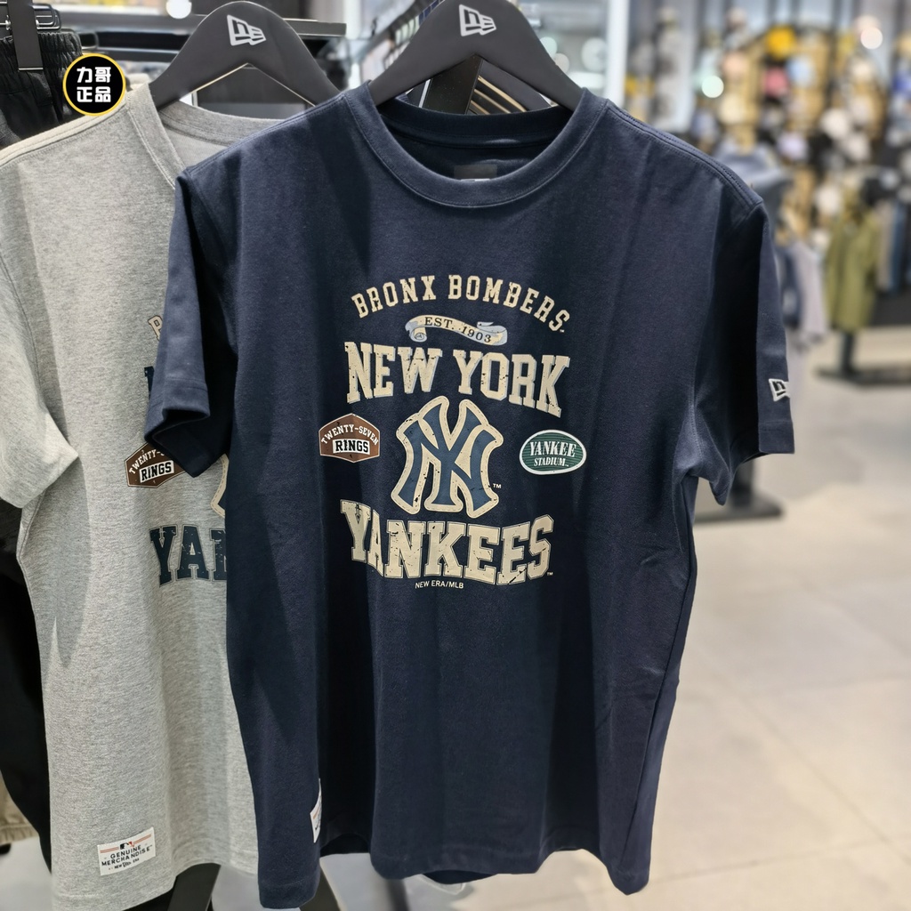 MLB Áo Thun Ngắn Tay In Chữ Thời Trang Mùa Hè Phong Cách Retro