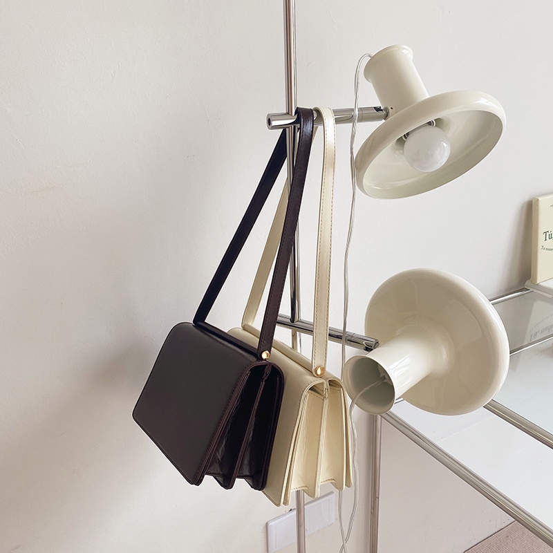 MISCHA Túi Đeo Vai Da PU Màu Trơn Phong Cách retro Thời Trang Thu Đông