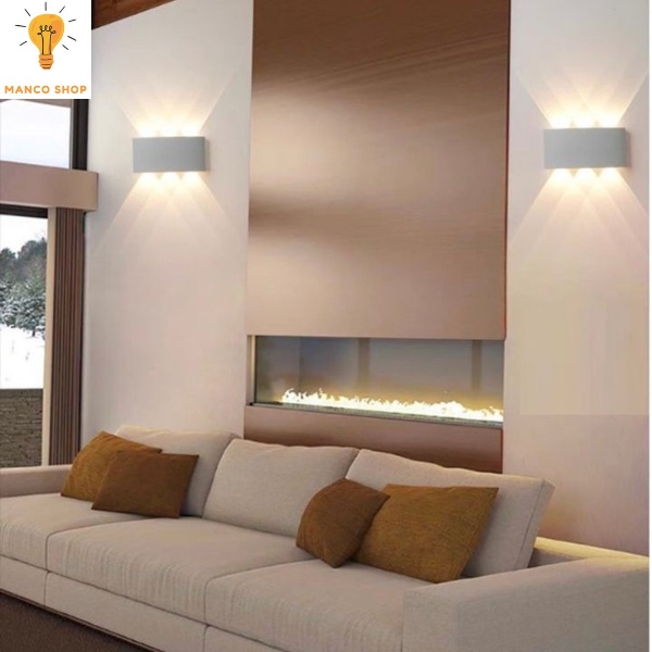 Đèn hắt tường 2 đầu trang trí gắn treo tường cầu thang ban công 2 4 6 8 10 tia kháng nước ip 65 Manco | BigBuy360 - bigbuy360.vn