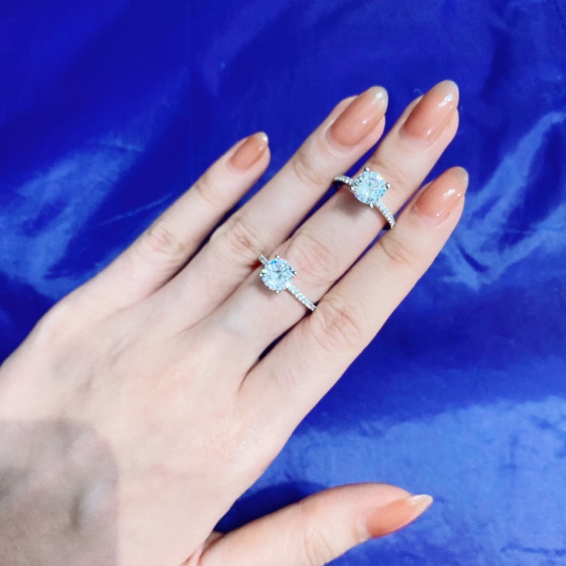 Nhẫn nữ bạc ta đính xoàn hột to siêu đẹp dáng mảnh