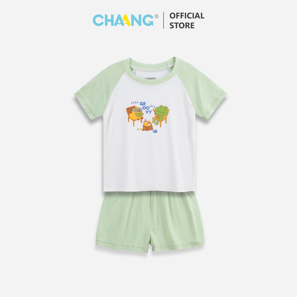 [CHAANG] Bộ raglan cộc Spring xanh lá cây