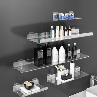 Dày 3mm, 10 màu sắc,10x20cm, 10x30cm, 10x40cm, 10x50cm, Kệ Mica treo tường phòng ngủ, nhà tắm, Giá treo tường