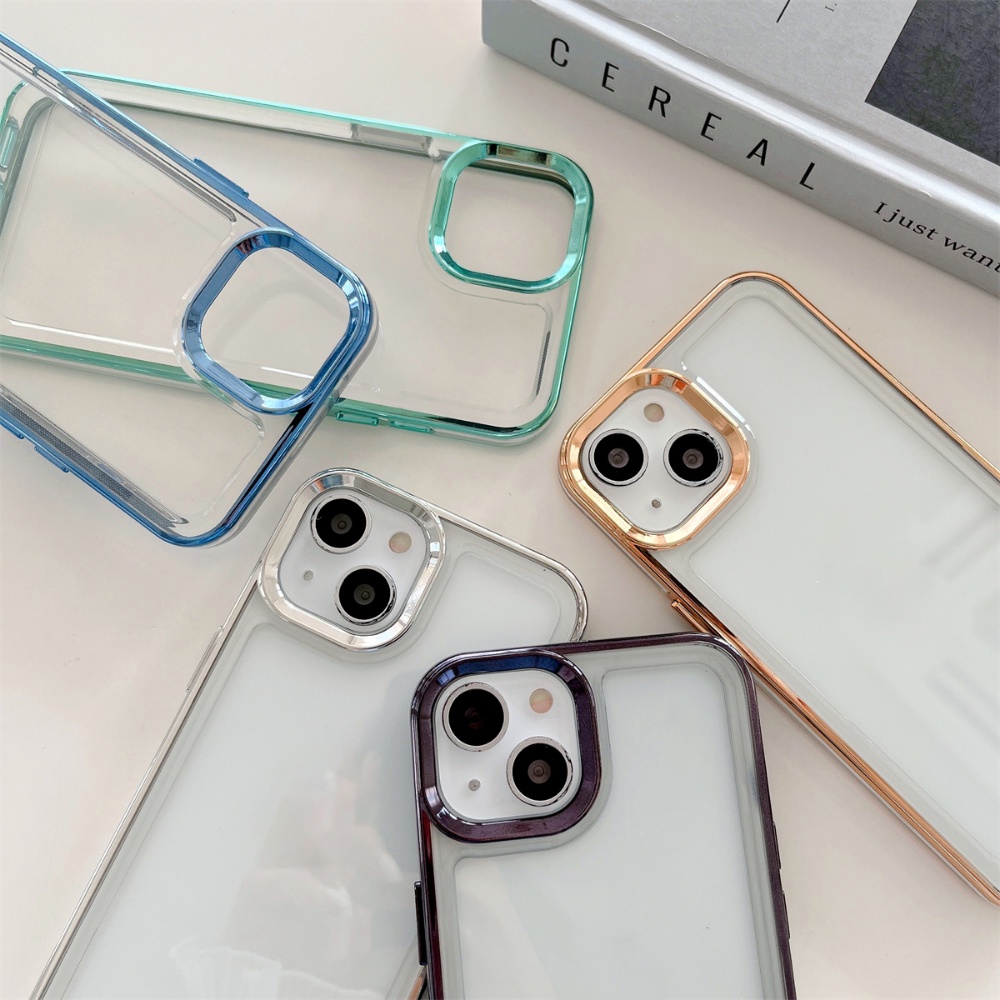 Ốp Điện Thoại TPU Dẻo Trong Suốt Mạ Điện Nhiều Màu Sang Trọng Chống Sốc Cho IPhone 14 13 12 11 Pro max