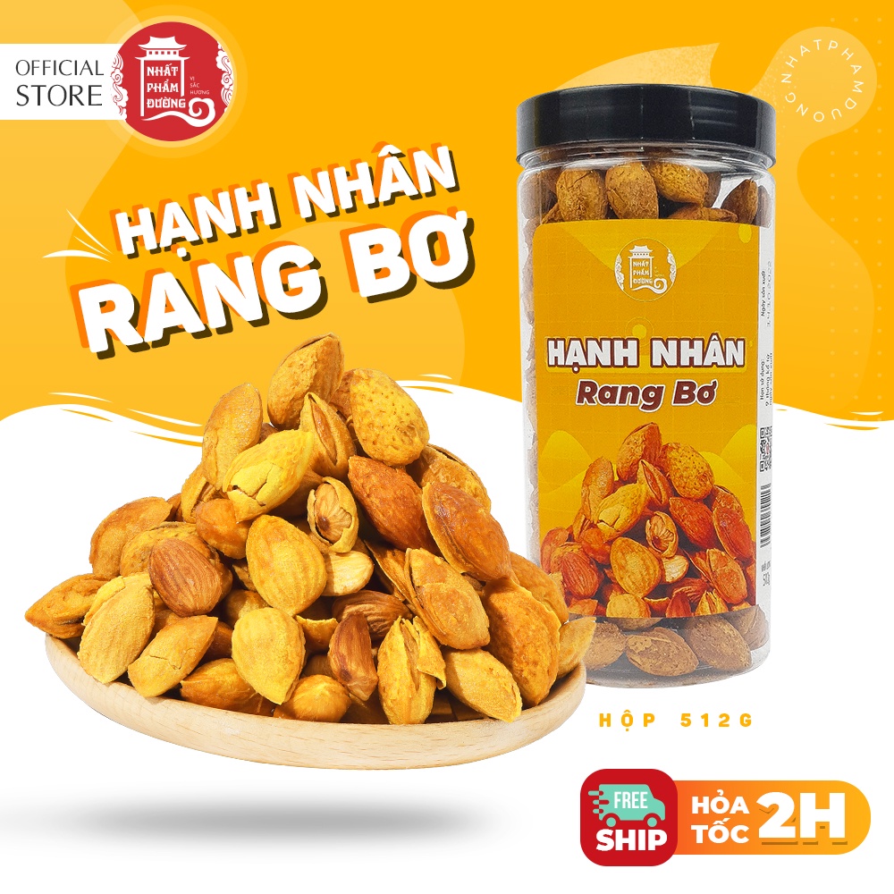 Hạnh nhân rang bơ 512g Nhất Phẩm Đường vỏ mỏng đồ ăn vặt hạt dinh dưỡng nhập khẩu Mỹ