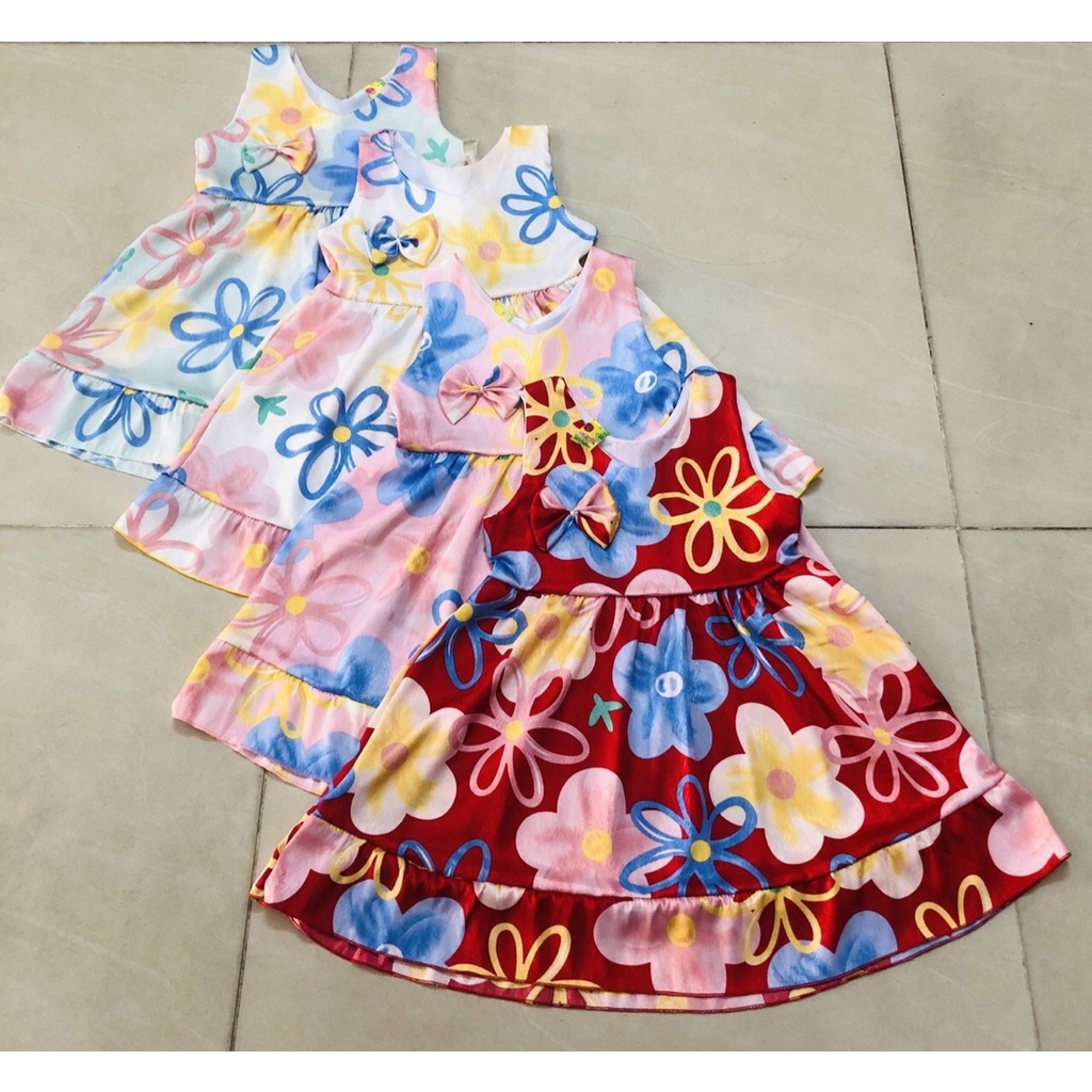 Combo 3 Đầm Gấm Xước Bé