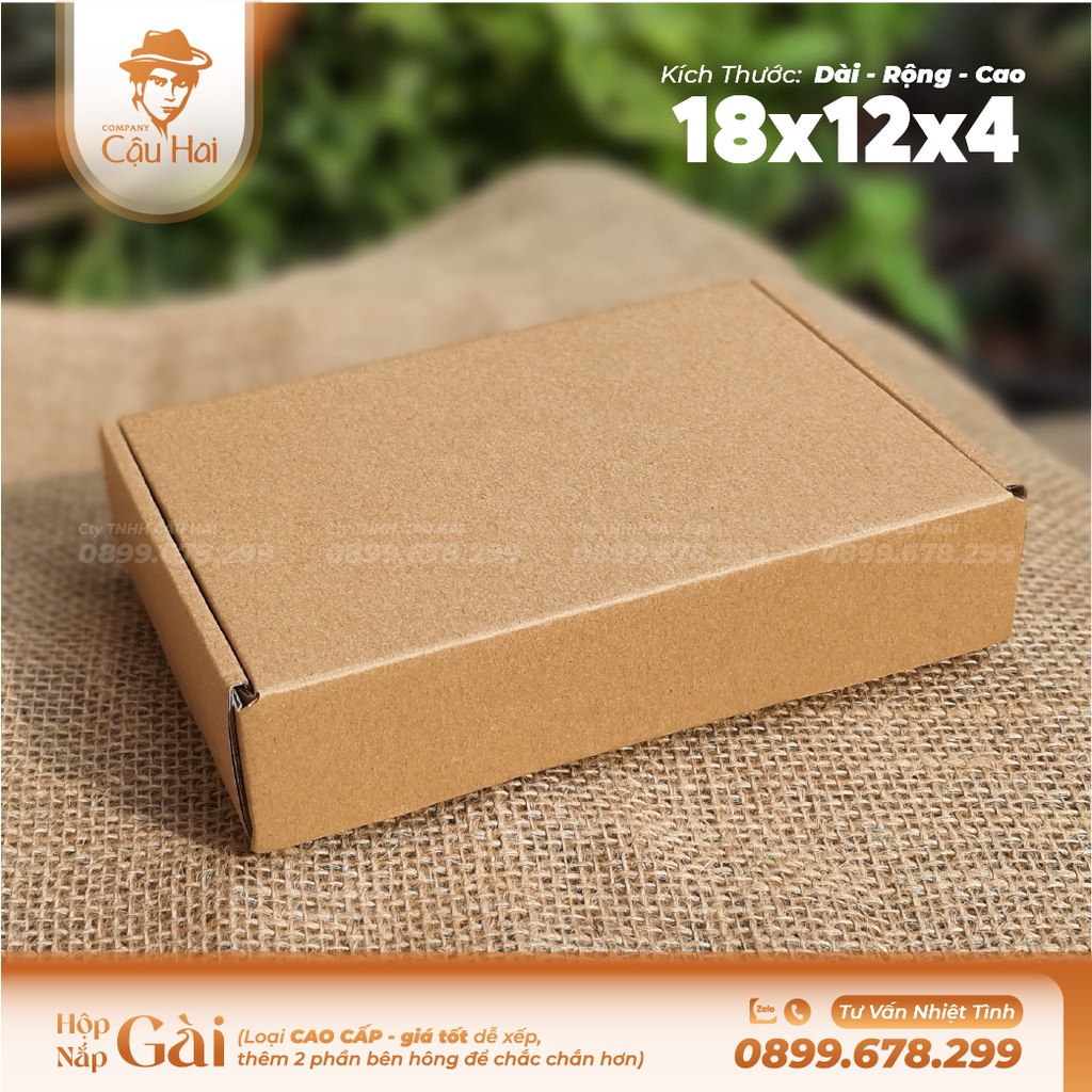 Set 50 hộp carton nắp GÀI 18x12x4