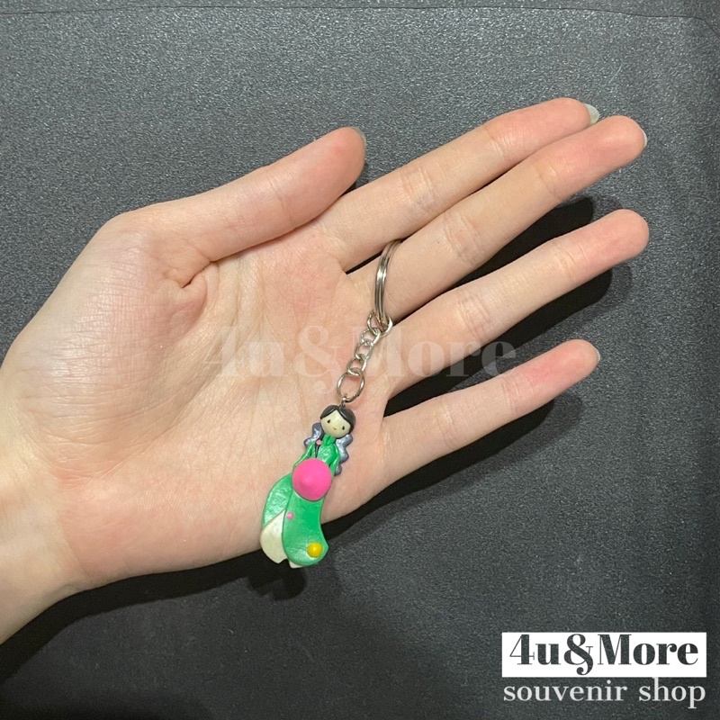 Móc khoá/ móc điện thoại nhựa dẻo mini cô gái áo dài Việt Nam