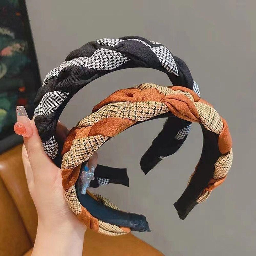 ANEMONE Băng Đô Bện Sợi Chống Trượt Bản Rộng Thời Trang Cho Nữ