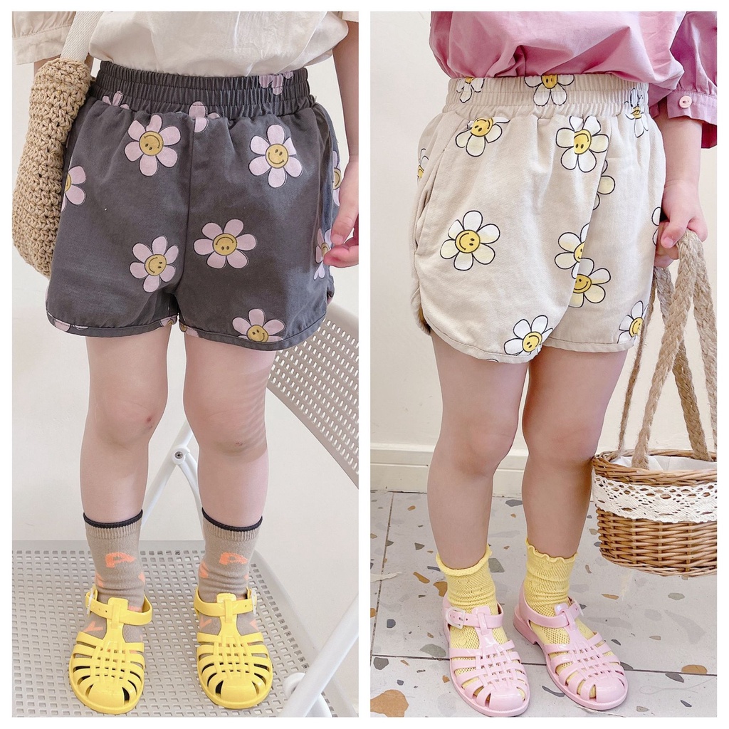 Quần Short Họa Tiết Hoa Thời Trang Mùa Hè Hàn Quốc Cho Bé Gái
