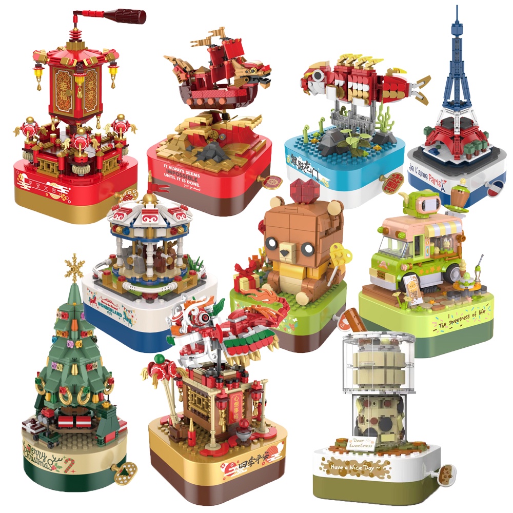 Christmas Seies Hộp Nhạc Lắp Ráp Hình Cây Thông Giáng Sinh Làm Quà Tặng Ngày Lễ Tình NhânHoliday Gift