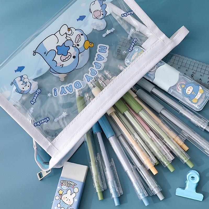 Túi Đựng Bút Trong Suốt Sức Chứa Lớn Dễ Thương Cho Nữ Sinh Trung Học
