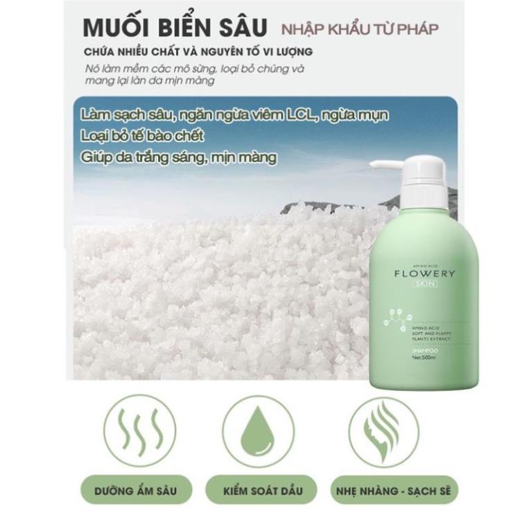 Sữa tắm nước hoa muối biển Flowery 500ml . .