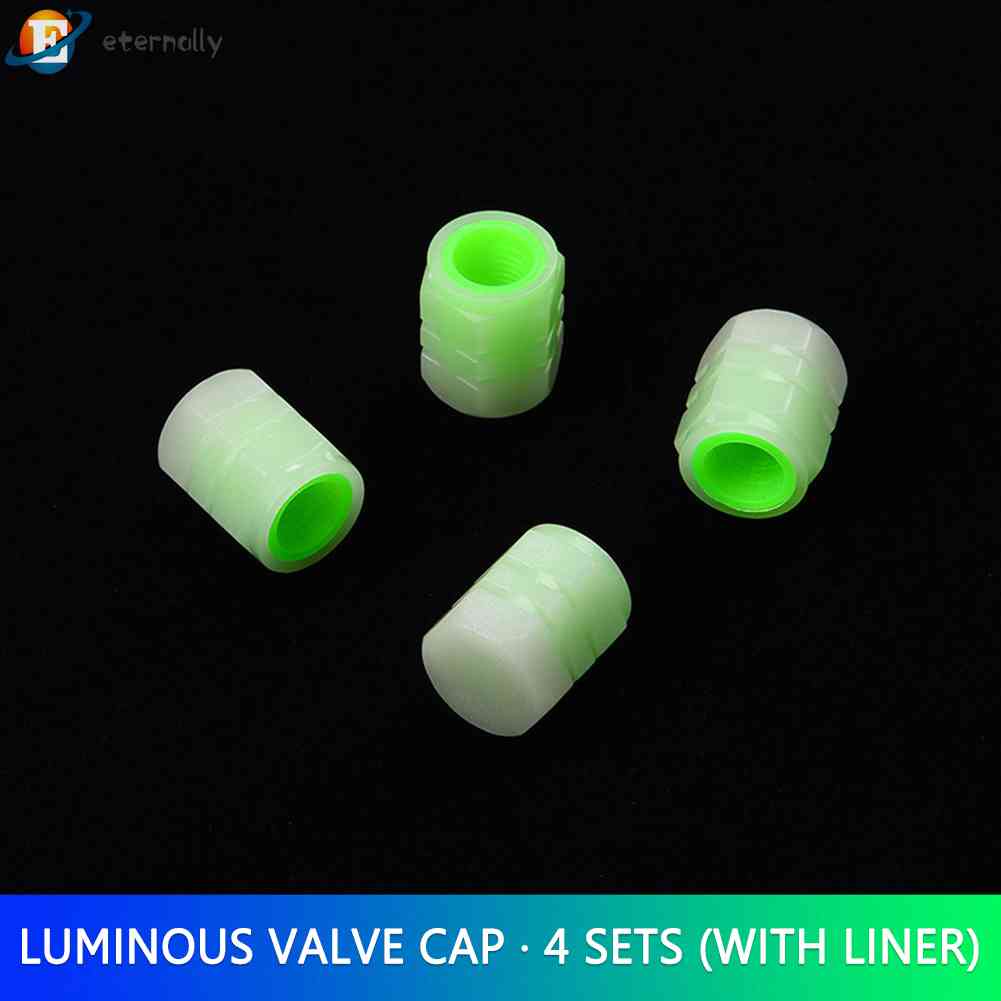 Set 4 Vỏ Bọc Van Schrader Dạ Quang Cho Xe Máy / Xe Đạp