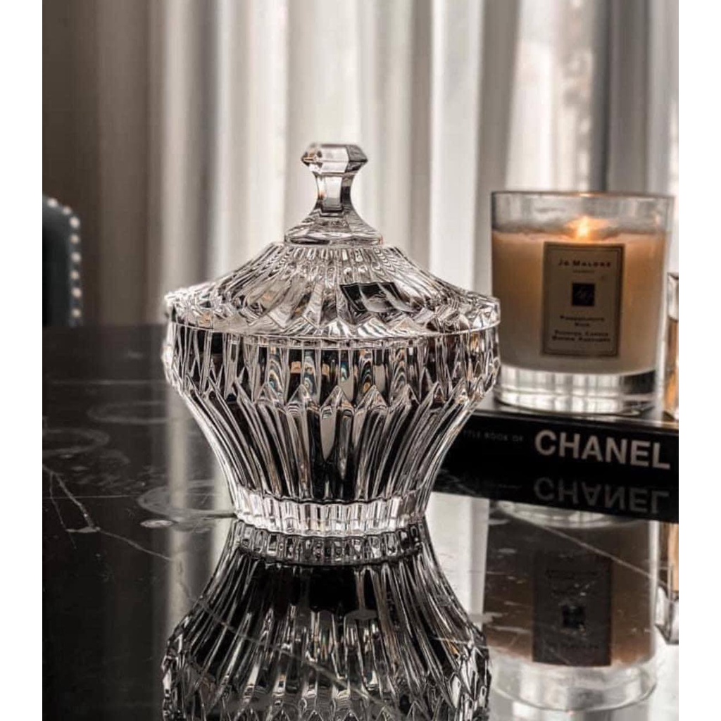 Thố mứt có nắp Rogaska CROWN JEWEL
