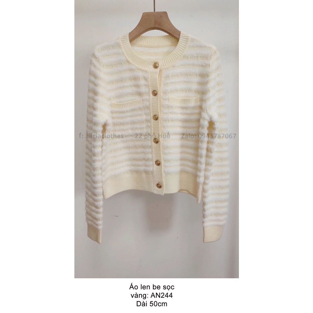 Áo len cài cúc Seifini có thể mặc thành dáng cardigan khi không cài cúc rất tiện.