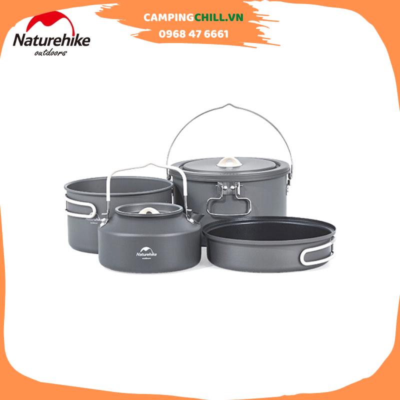 BỘ NỒI CẮM TRẠI DÃ NGOẠI CAMPING OUTDOOR HỢP KIM NHÔM NATUREHIKE CNH22CJ002