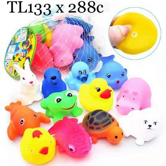 Sét 12 con thú nhà tắm bóp kêu chíp chíp cho bé