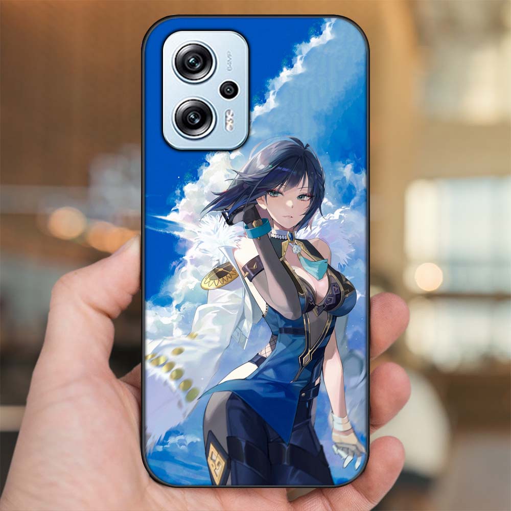 Ốp lưng Poco X4 GT viền đen in hình Yelan Genshin Impact