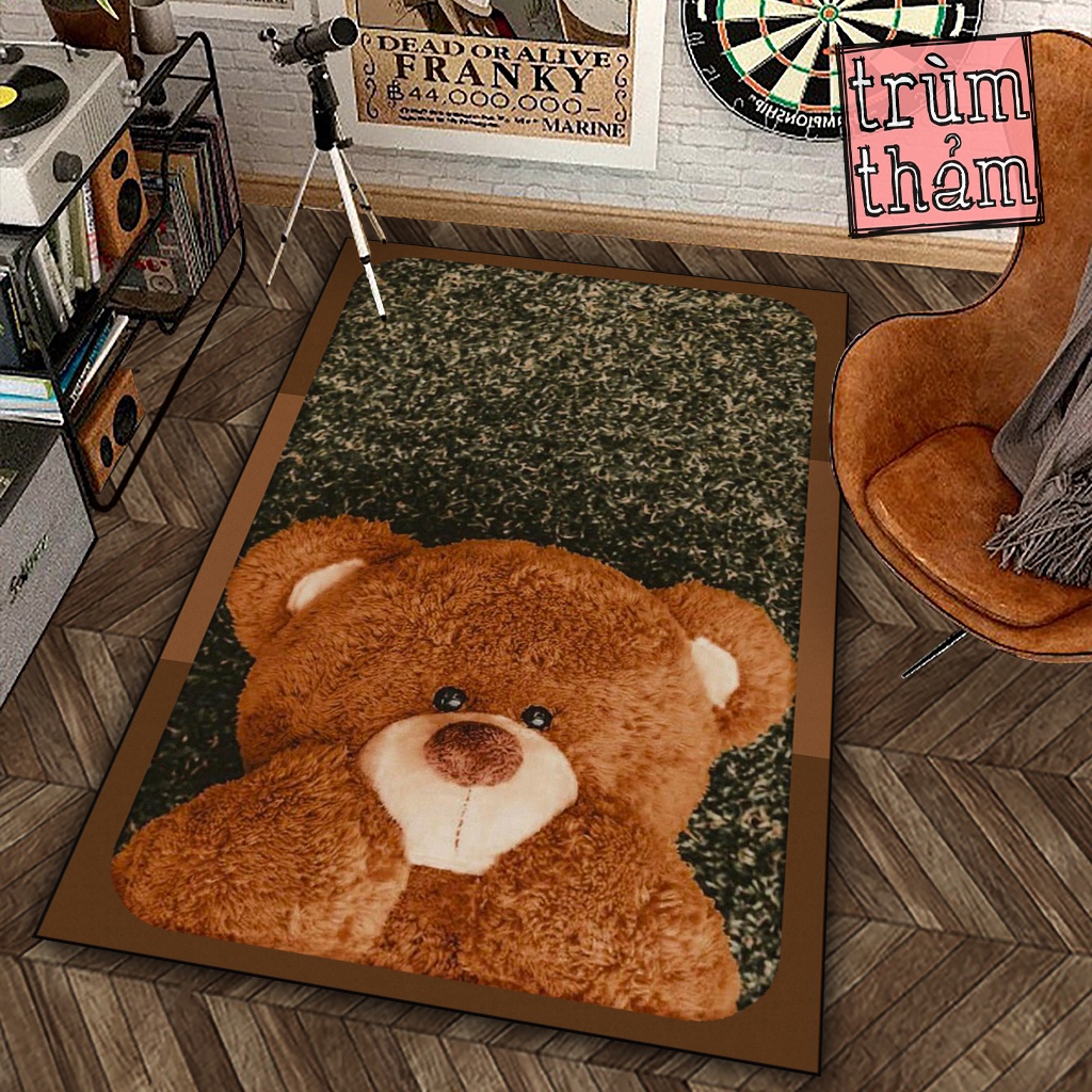 Thảm Trang Trí Gấu Bông Cute Dễ Thương Decor Góc Học Tập Làm Việc Phòng Ngủ Phòng Khách Văn Phòng