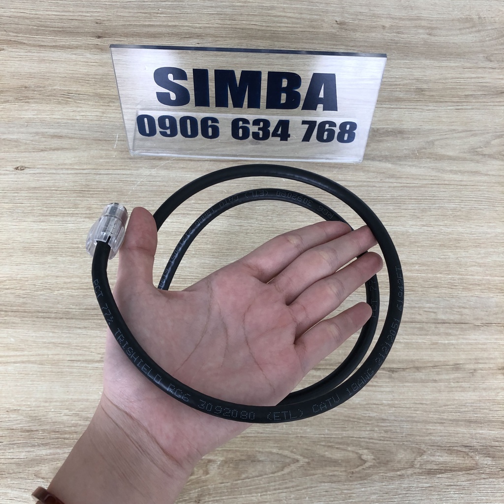 1 sợi Cáp đồng RG6 đen bấm sẵn 2 đầu đúc, PCT 1met/ 2met/ 3met