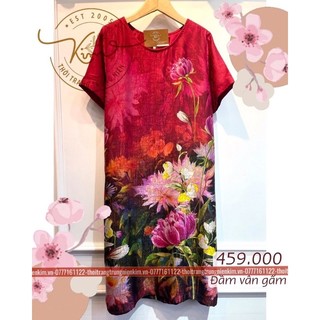 Đầm lụa vân gấm