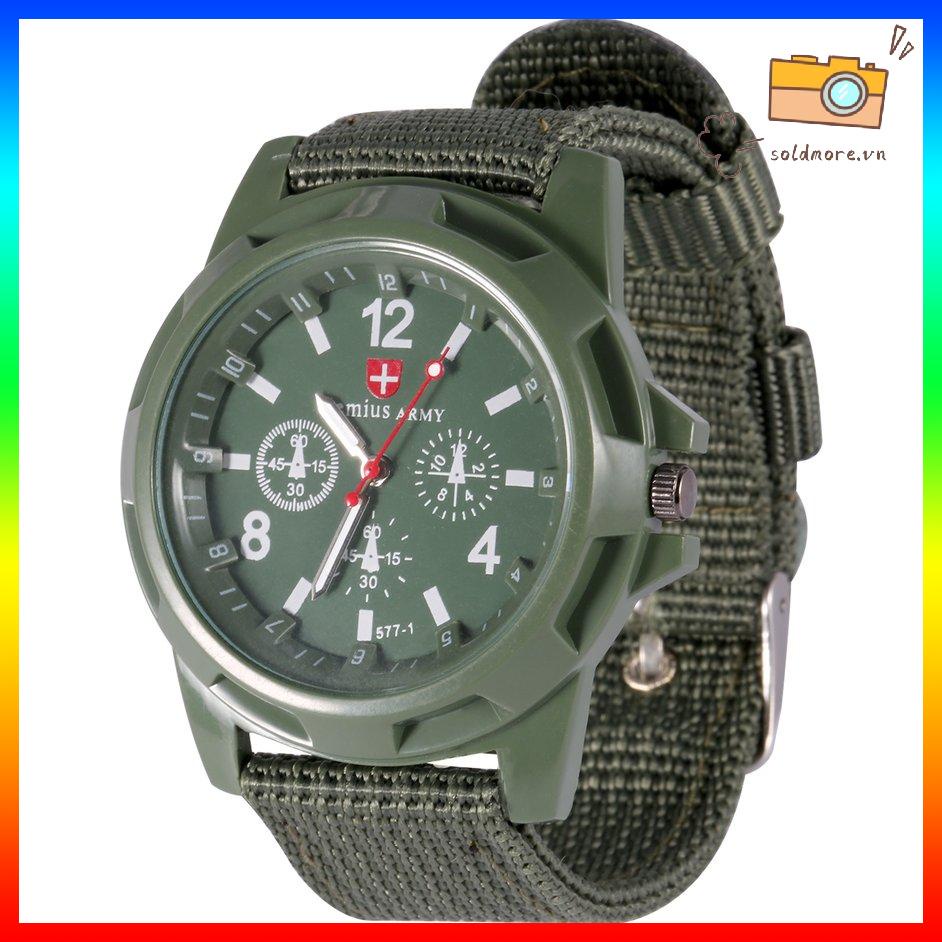 Sergeant Đồng Hồ Dệt Dây Đeo Vải Dạ Quang Nam Cá Tính Da Cổ Tay Bracer Nhật Bản Phong Trào Đồng Hồ