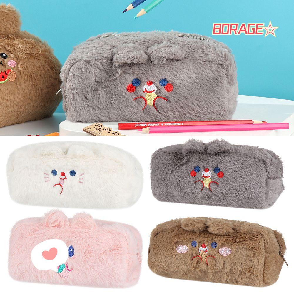 Túi Đựng Bút Cỡ Lớn Phối Lông Thời Trang Cho Học Sinh