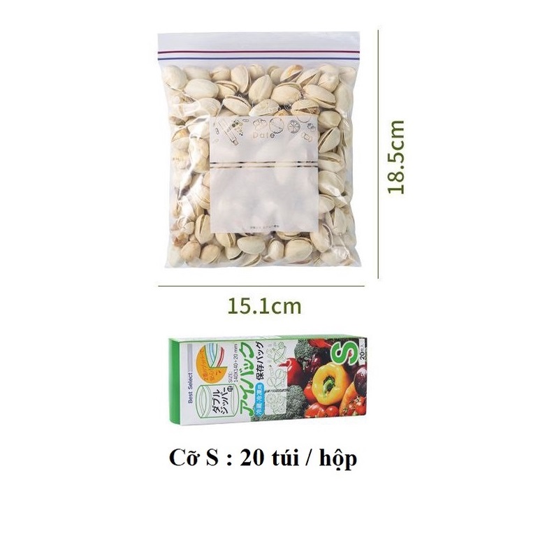 Combo 3 Size Túi Zip Đựng Thực Phẩm Chất Lượng Cao, Túi Zip Đựng Thực Phẩm An Toàn Tiện Lợi Tái Sử Dụng