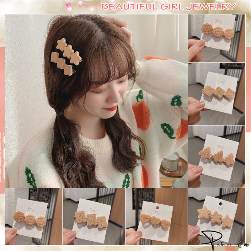 Kẹp tóc hình gấu/ trái tim/ ngôi sao bằng nhựa dễ thương cho nữ