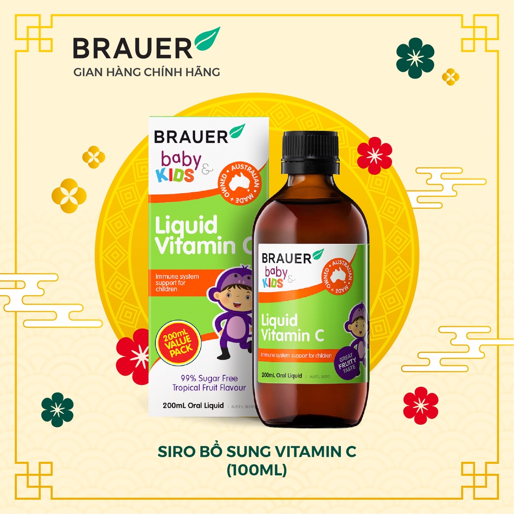 Siro BRAUER Liquid Vitamin C cho trẻ từ 1 tuổi (100ml)