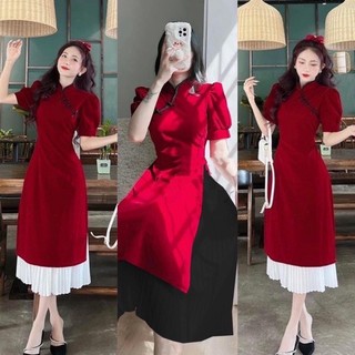 Set đầm tết 2023 nhung bigsize_saigon(60-90kg)