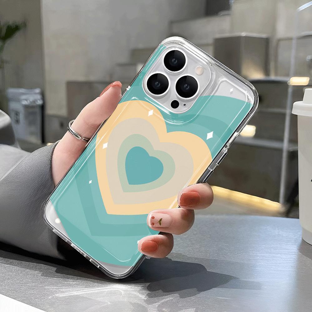 Ốp Điện Thoại Trong Suốt Họa Tiết Trái Tim Cho iphone 14promax 13 12 11 7Plus 7 8 X XS Max
