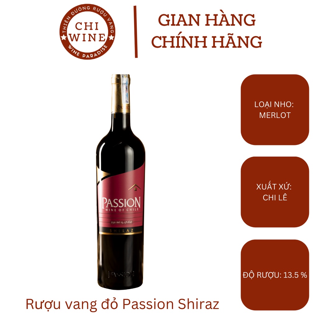 Rượu vang đỏ Chi Lê Passion Shiraz 750ml 13,5%