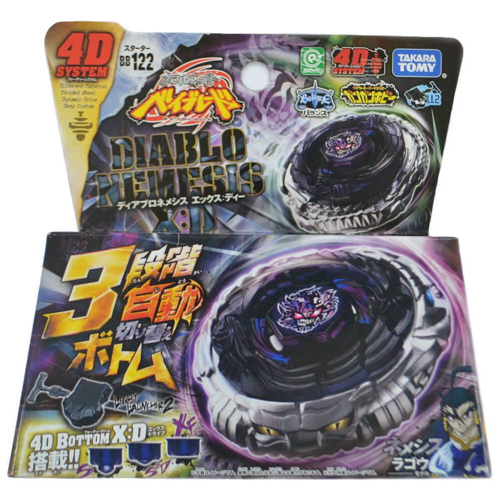 BỘ KHỞI ĐỘNG Takara Tomy Diablo Nemesis X: D Beyblade BB-122 metal fury 4D CHÍNH HÃNG